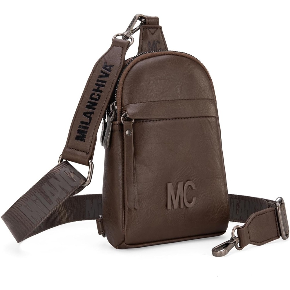 Brown sling bag